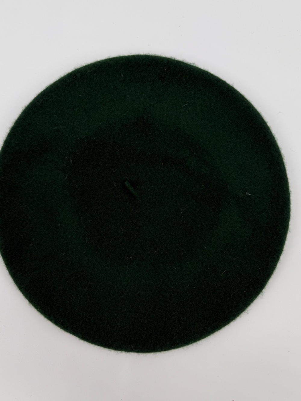 Vintage Forest Green Wool Beret Hat Dark Academia Coquette Minimalist Men Women - Picture 5 of 9